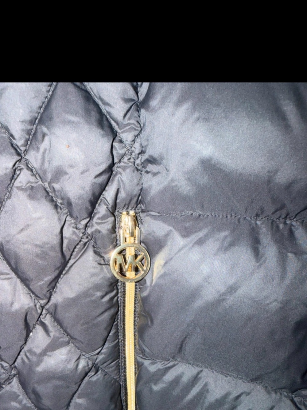 Michael Kors Black Puffer Jacket with Gold Trim - Picture 4 of 7